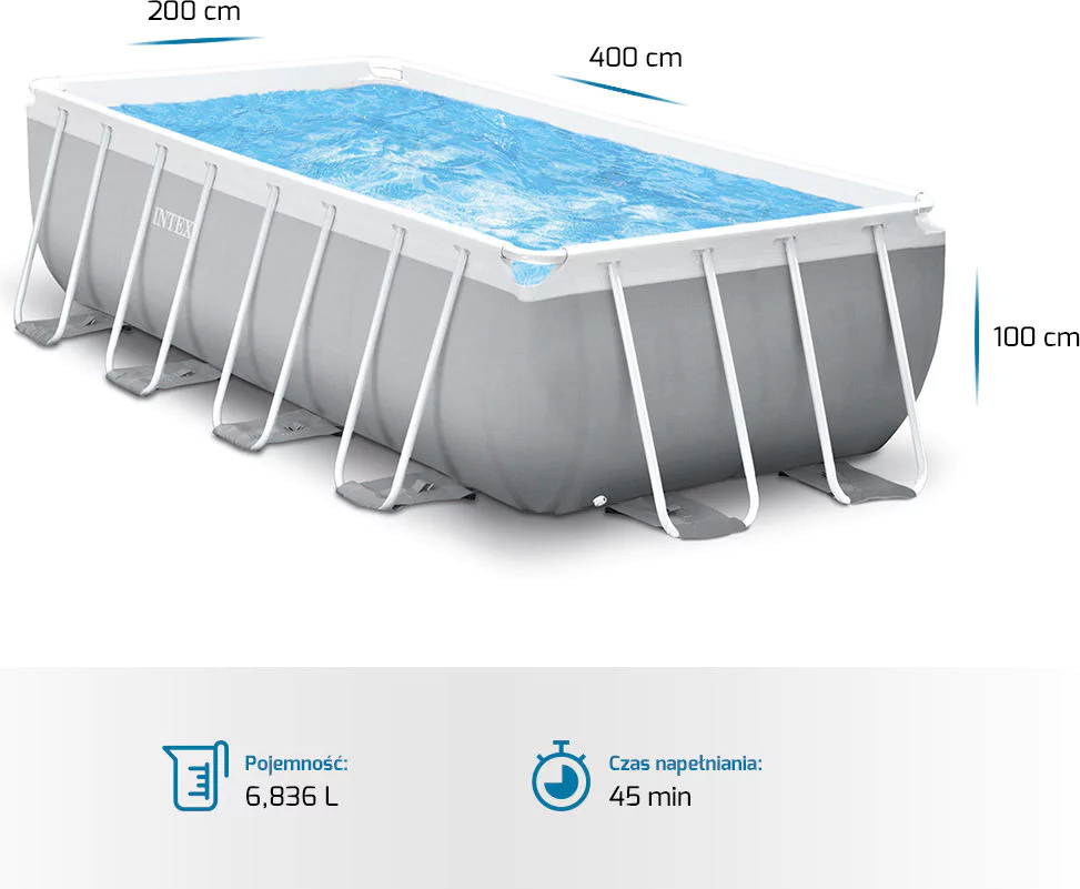 Basen stelażowy Prism Frame 400x200x100cm Intex - obrazek 5