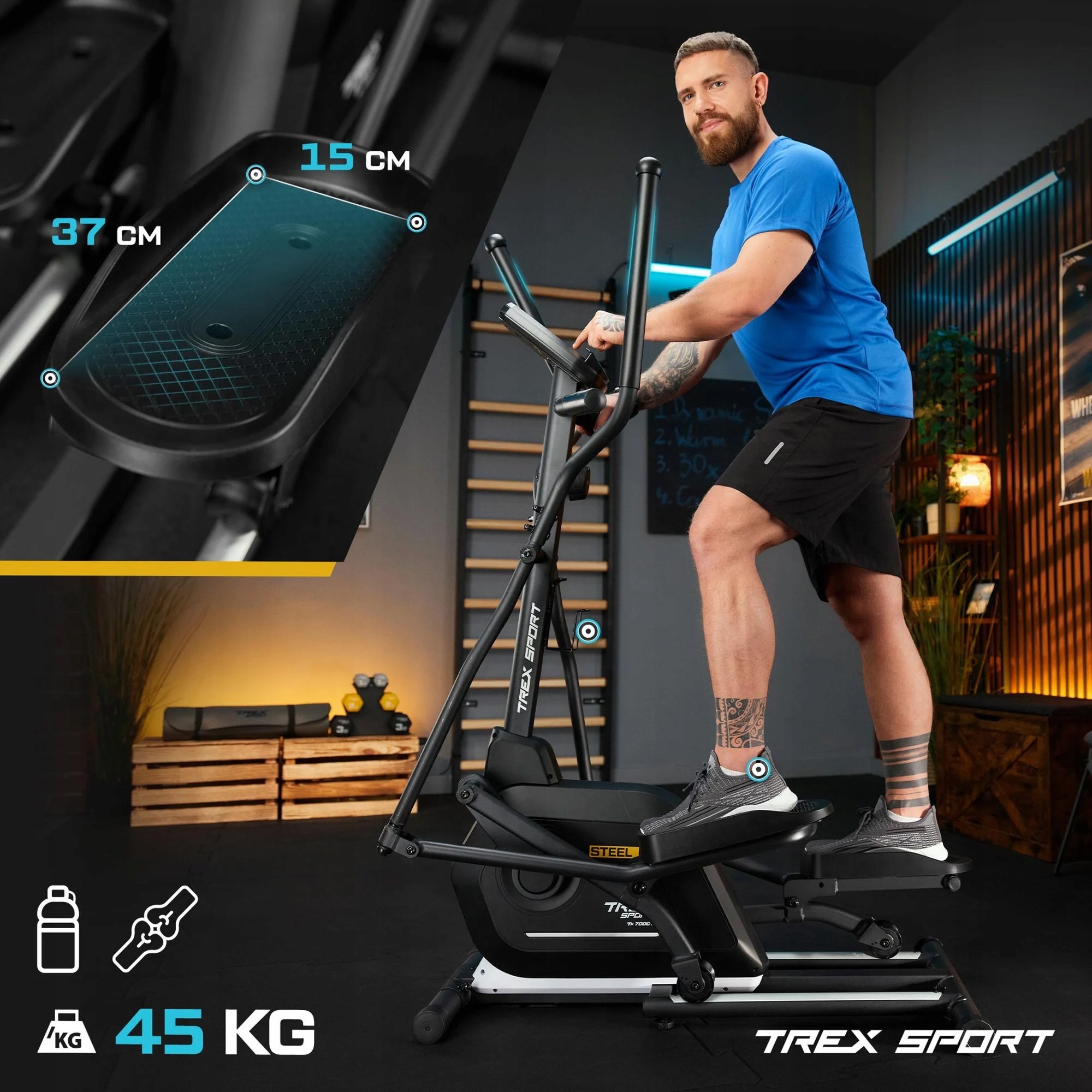 Orbitrek magnetyczny STEEL TX-700CT czarny - obrazek 5