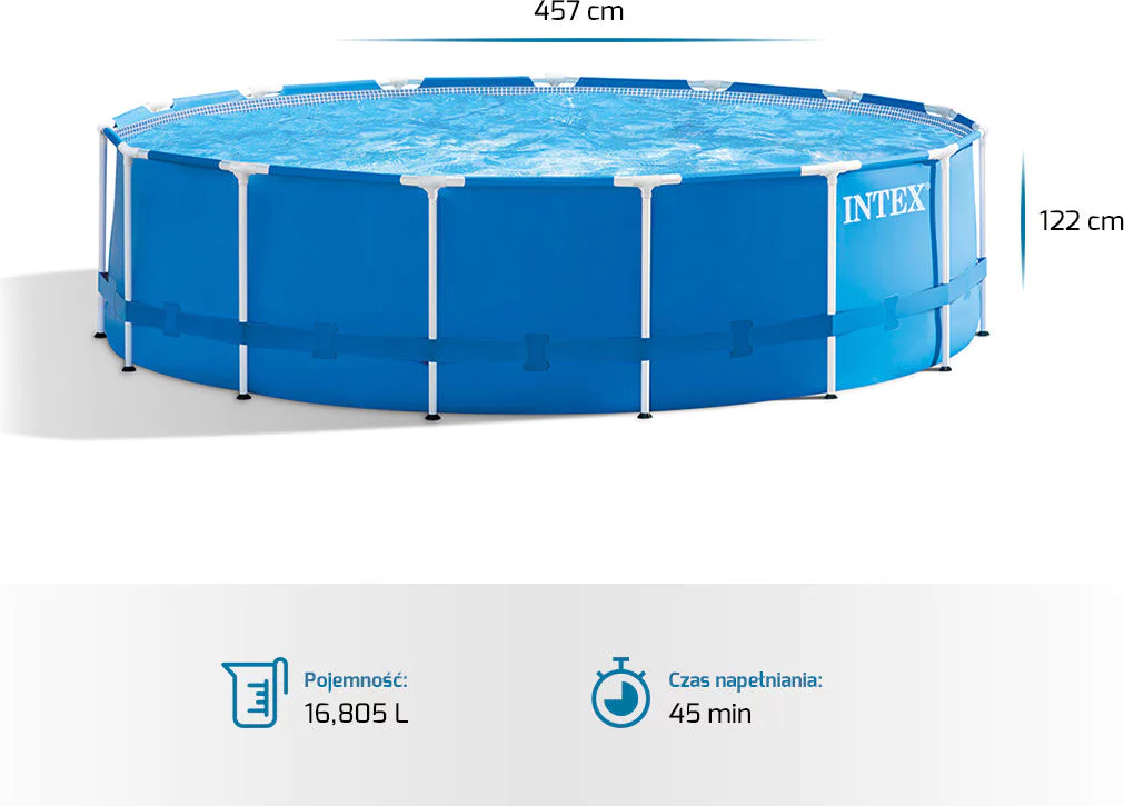 Basen stelażowy Metal Frame 457x122cm Intex - obrazek 2
