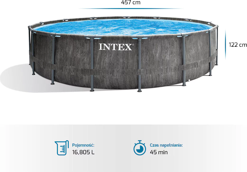 Basen stelażowy Greywood 457x122cm Intex - obrazek 4