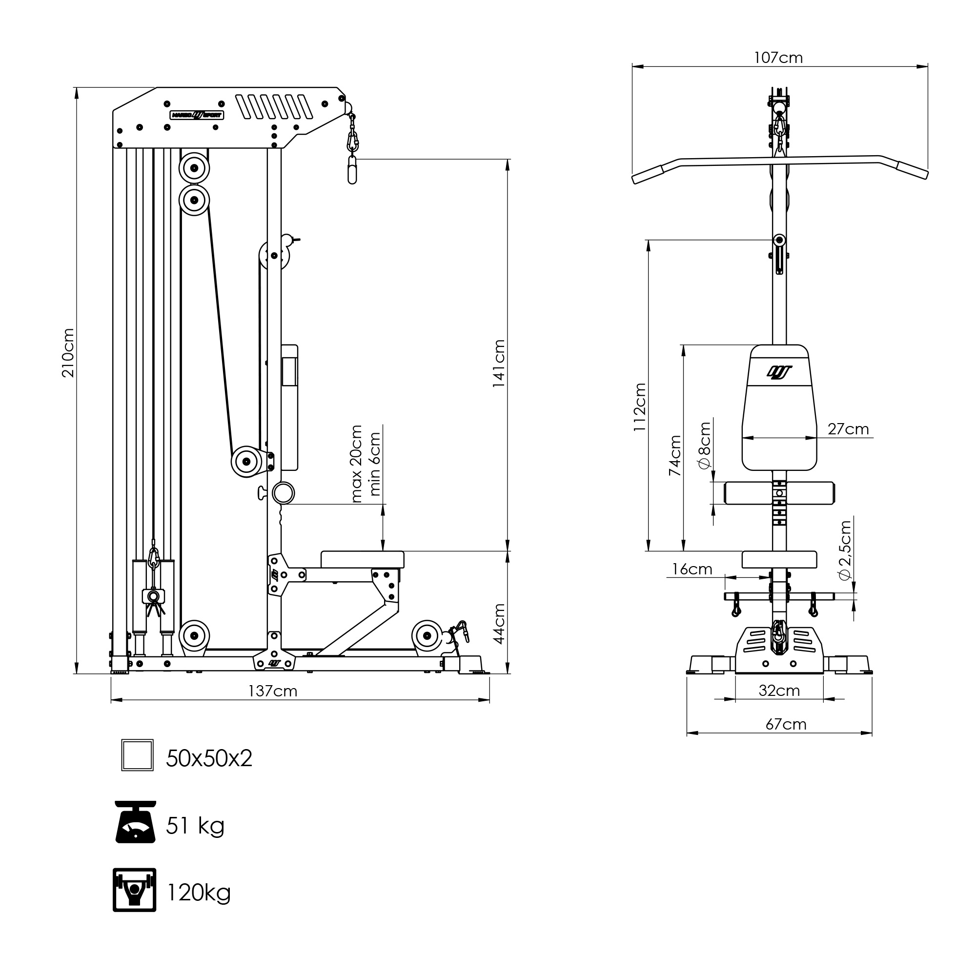 Wyciąg stacjonarny dolny i górny z siedziskiem MS-W101 2.0 - obrazek 4