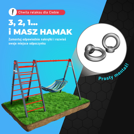 Huśtawka ogrodowa z drabinką podwójna mieszcząca bocianie gniazdo i huśtawkę KSOZ030 - obrazek 3